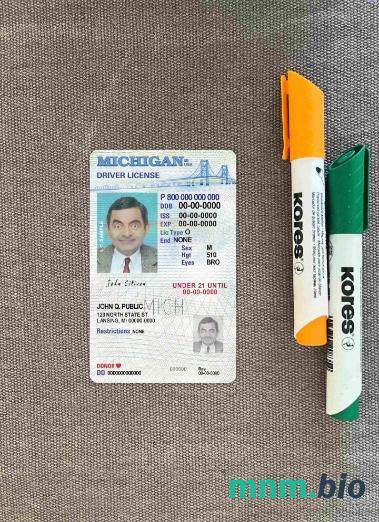 USA Michigan prawo jazdy poniżej 21 lat photolook, w pełni edytowalny